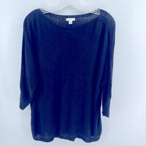 J. Jill 100% linen wide neck long sleeveeve pullover loose knit sweater sz 2XL